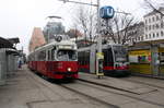 Wien Wiener Linien SL 6 (E1 4519 + c3 1222) / SL 18 (B 646) Neubaugürtel / Urban-Loritz-Platz (Endstation Stadthalle / Burggasse (Einstiegstelle)) am 17.