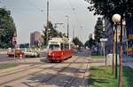 TW 4692 auf der Linie N der Wiener Straßenbahn, 15.08.1984.