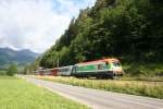 1116 007 mit REX1879 auf dem Weg nach Innsbruck. Aufgenommen am 12. Juni 2009 in Bings.