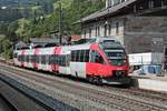 Am Morgen des 03.07.2018 fuhr ÖBB 4024 058-2 als S3 (Steinach in Tirol - Hall in Tirol) in den Bahnhof von Matrei am Brenner.