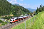 4024 094 als S-Bahn 5210 nach Brennero/Brenner am 27.07.2024 bei Wolf am Brenner.