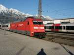 DB BR 101 mit EC von Mnchen nach Milano in Innsbruck Hbf.