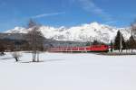 111 005-5 mit der RB 5417 (Mnchen Hbf - Innsbruck Hbf) in Seefeld in Tirol am 16.03.13