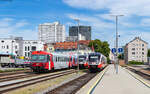 5047 099 ÖBB und  5022 0xx als R 3186 (Linz-Urfahr - Rottenegg) in Linz Urfahr 28.4.24