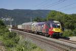 1116 153 (ÖAMTC) mit Güterzug bei Deutschfeistritz am 10.06.2014.