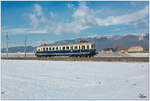 NBik 4042.01 auf Sonderfahrt zum  Advent im Stift Admont  von Villach Hbf nach Admont. Im Hintergrund sieht man noch Gebäude der ehemaligen Bauerei Farrach, einer Zweigstelle der Gösser Brauerei AG. 
Zeltweg 15.12.2018