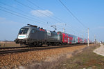 1116 141  Siemens  war am 20.03.2016 mit dem R 2347 von Bernhardsthal nach Wr. Neustadt unterwegs. Die Aufnahme entstand zwischen Deutsch Wagram und Wien Süßenbrunn.