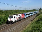 Die 480 013  Malteser  war am Morgen des 15. Juni 2021 mit dem EC 141  Semmelweis  von Wien Hauptbahnhof nach Budapest Keleti pályaudvar unterwegs, und wurde von mir in Gramatneusiedl fotografiert.