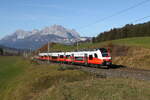 4746 008 auf dem Weg nach Hochfilzen. Aufgenommen am 10. November 2024 bei Fieberbrunn.