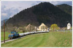 Mein letztes Bild von der Breitenauerbahn von diesem 3.4.2019 ist auch zugleich mein tatsächlich letztes Bild, das an diesem Tag entstanden ist. Es zeigt eigentlich den Klassiker auf dieser Strecke, allerdings beim vierten Zug nicht mehr im Ideallicht in Mautstatt kurz vor erreichen des Zielbahnhofes Mixnitz. 