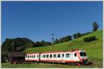 4090 003 als R 6802 von Mariazell nach St. Plten, am 1.8.2010 bei der Einfahrt in Frankenfels.