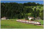 4090 003 als R 6802 von Mariazell nach St. Plten, am 1.8.2010 kurz vor der Einfahrt in den Bahnhof Laubenbachmhle.