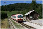 Triebwagen 4090 001 fhrt als R 6813 von St.Plten nach Mariazell. Annaberg 1.8.2010