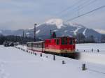 2095 007 bei der Einfahrt in Mariazell mit Gemeindealpe im Hintergrund
11.02.2012.