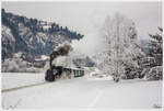 Dampflok MH 3 der Pinzgaubahn, fährt mit einem Sonderzug von Zell am See nach Krimml. Bruckberg im Pinzgau 1.2.2015