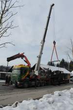 298.05 lernt fliegen am Bahnhof Stainz am 30.01.2013