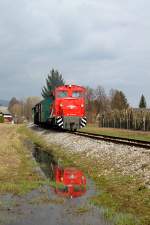 Zum ersten mal im heurigen Jahr war der  Flascherlzug  wieder unterwegs. Diesmal zwar nur mit Diesel und in verkrzter Version aber die Saison startet ja Bald :-) 8.April 2013 