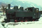 Dampflok der Bregenzerwaldbahn, Baureihe 498, nicht fahrfähig.
05.03.1984 