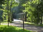 ehemalige Bregenzerwaldbahn, ehemalige Haltestelle Weissachbrcke bei km 15.