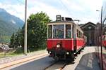 Am Nachmittag des 01.07.2018 stand der historische IVB Tw 2 mit zwei Beiwagen als Sonderzug (Fulpmes - Innsbruck Betriebshof) im Startbahnhof und wartete auf die Abfahrt.