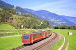 Zillertalbahn Vt4 + Vt6, Aschau im Zillertal, R133, 23.08.2024.