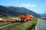 Zillertalbahn Lok Lupo D13 mit Planzug von Mayrhofen nach Jenbach, fotografiert  in Schlitters am 23.05.2009