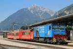 D16 der Zillertaler Verkehrsbetriebe AG mit R 137 Jenbach-Mayrhofen auf Jenbach Zillertalbahn am 2-8-2013.