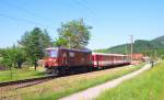 Die braun lackierte 1099 007 brachte am 17.5.2009 einen Regionalzug nach Mariazell.