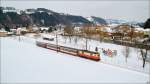 Durch das tief verschneite Pielachtal fhrt 1099 008 mit dem R 6813 von St.Plten nach Mariazell.