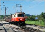 Dieses Bild zeigt den R 6802 (ein 4090-Umlauf) mit der Zuglok 1099 001 + 4 tscherbr-Waggons am 23.8.2010 im Bhf.