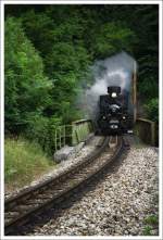 MH 6 Mariazellerbahn fhrt mit dem Panoramic 760 von Ober Grafendorf nach Mariazell.