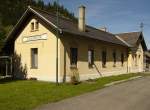 Das Bahnhofsgebude der ehemaligen Endstation Guwerk an der Mariazellerbahn ist erhalten geblieben und erinnert an die Zeit als die Mariazellerbahn noch hier endete.Heutiger Endpunkt ist Mariazell.