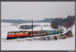 Mariazellerbahnwinter: 1099 011 mit R 6809 schlngelt sich durch die Kurven bei Matzendorf am sehr kalten und windigen 13.2.2010