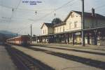 Personenzug im Endbahnhof Mariazell im Sommer 1987