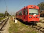 Im Bahnhof von Obergrafendorf wartet am 22.9.2010 ein Triebwagen der Reihe 5090 auf seinen nchsten Einsatz Richtung Mank (siehe kleines weies Schild hinter Fensterscheibe)zur Zeit als die BB die