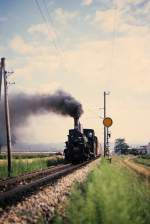 ÖBB 399.06 (als Mh6 angeschrieben) im August 1989 bei Obergrafendorf.