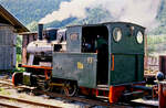 Dampflok 13  Uta  vor dem Lokschuppen der Gurktalbahn, 26.07.1986