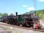 Erster Dampf-Tag auf der Gurkthalbahn 2001  mit der Loks 699.101, 898.01 und UTA13  