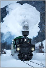 Die 124 Jahre alte Dampflok, U11  Mauterndorf  fährt auf der Murtalbahn von Murau nach Stadl an der Mur.
Gebaut wurde diese wunderschöne Nassdampf-Tender Schmalspurdampflokomotive von Krauss & Co. in Linz.
Stadl an der Mur 7.2.2018