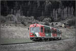 Nachschuss auf einen Triebwagen der Murtalbahn an diesem Aprilhaften 4.04.2019