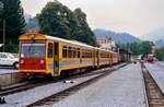 VT 33 (Baureihe 5090) , VS 41 und ein unbekannter VT sowie Lok VL 12 in Murau, 14.08.1984