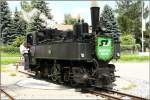 Dampflok BH 1 der STLB fhrt mit einem Dampfbummelzug von Murau nach Tamsweg. 
Drehscheibe Tamsweg 14.07.2009