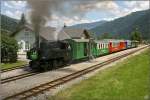 Dampflok BH 1 der STLB fhrt mit einem Dampfbummelzug von Murau nach Tamsweg. 
Stadl an der Mur 14.07.2009