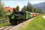 Dampflok BH 1 der STLB fhrt mit einem Dampfbummelzug von Murau nach Tamsweg.