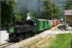 Dampflok BH 1 der STLB fhrt mit einem Dampfbummelzug von Murau nach Tamsweg. 
Murau 14.07.2009