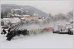 U 11  Mauterndorf  fr eine englische Reisegruppe am 7.2.2012 von Murau nach Tamsweg, aufgenommen bei der Ausfahrt aus Murau.