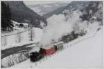 U 11  Mauterndorf  am 7.2.2012 bei der Rckfahrt von Tamsweg nach Murau im Zuge einer Sonderfahrt fr eine englische Reisegruppe, aufgenommen bei der Haltestelle Hintering.