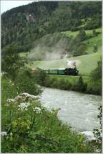 Dampflok BH 1 der STLB fhrt mit einem Dampfbummelzug von Murau nach Tamsweg und wieder retour.