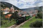 Dampflok BH 1 der STLB fhrt mit einem Dampfbummelzug von Murau nach Tamsweg und wieder retour. 
Murau 17.7.2012