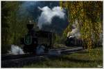 STLB Dampfloks STLB U 11 und BH 1, beim Halt zum Wassernehmen in Stadl an der Mur.
10.10.2014